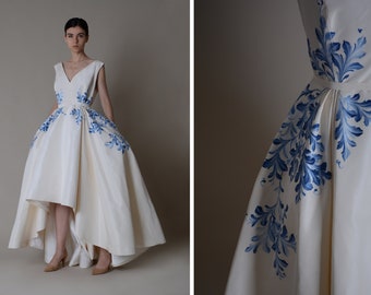Hand Painted Monarch Butterfly Prom Dress
